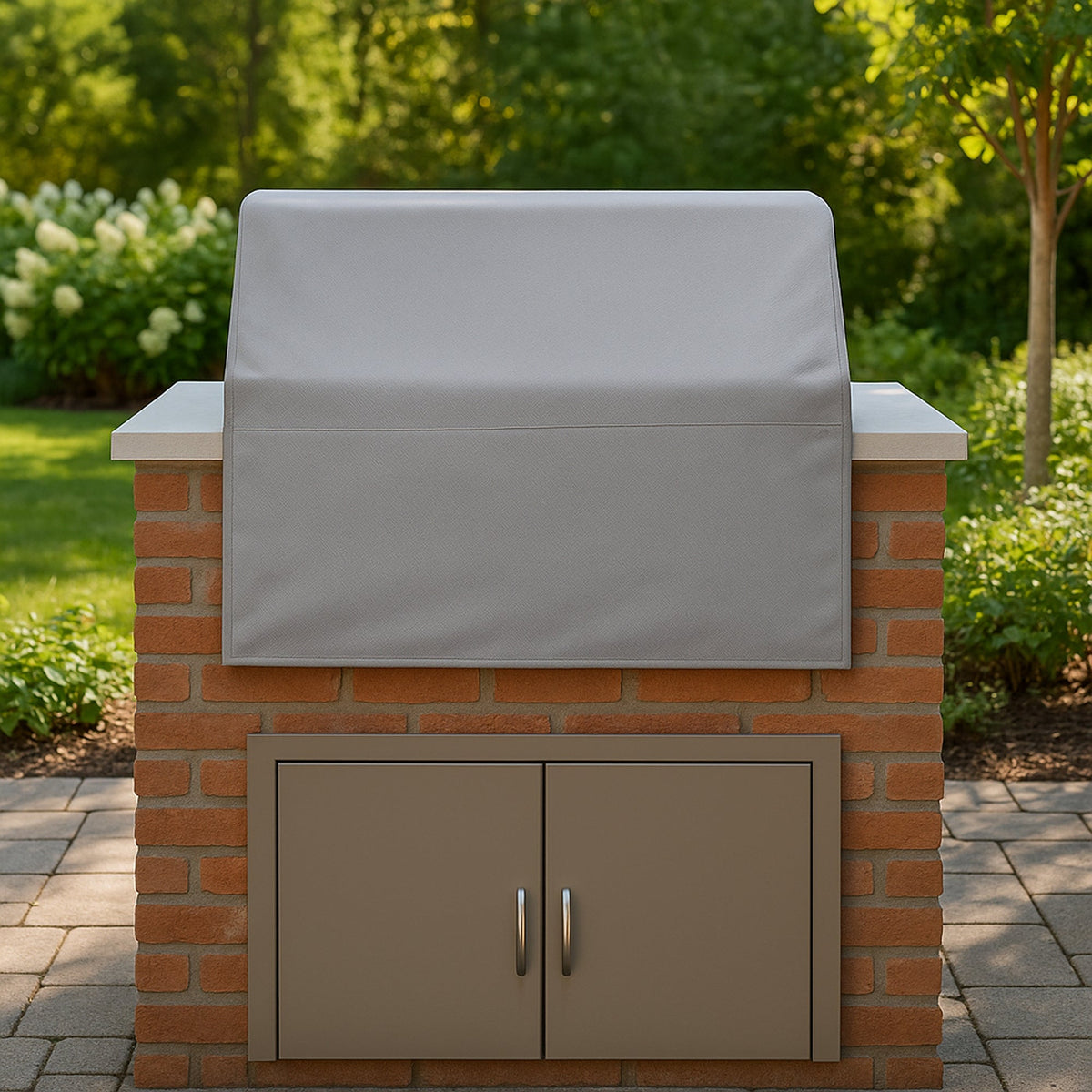 Custom Built-in Grill Cover - side view - view 6