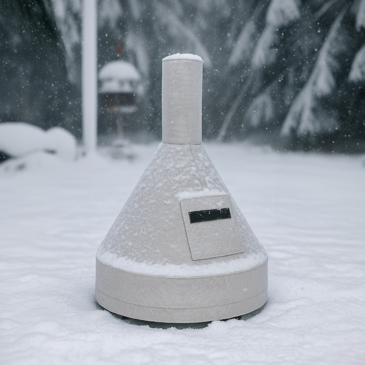 Custom Cast Iron Chiminea Covers - side view - view 6