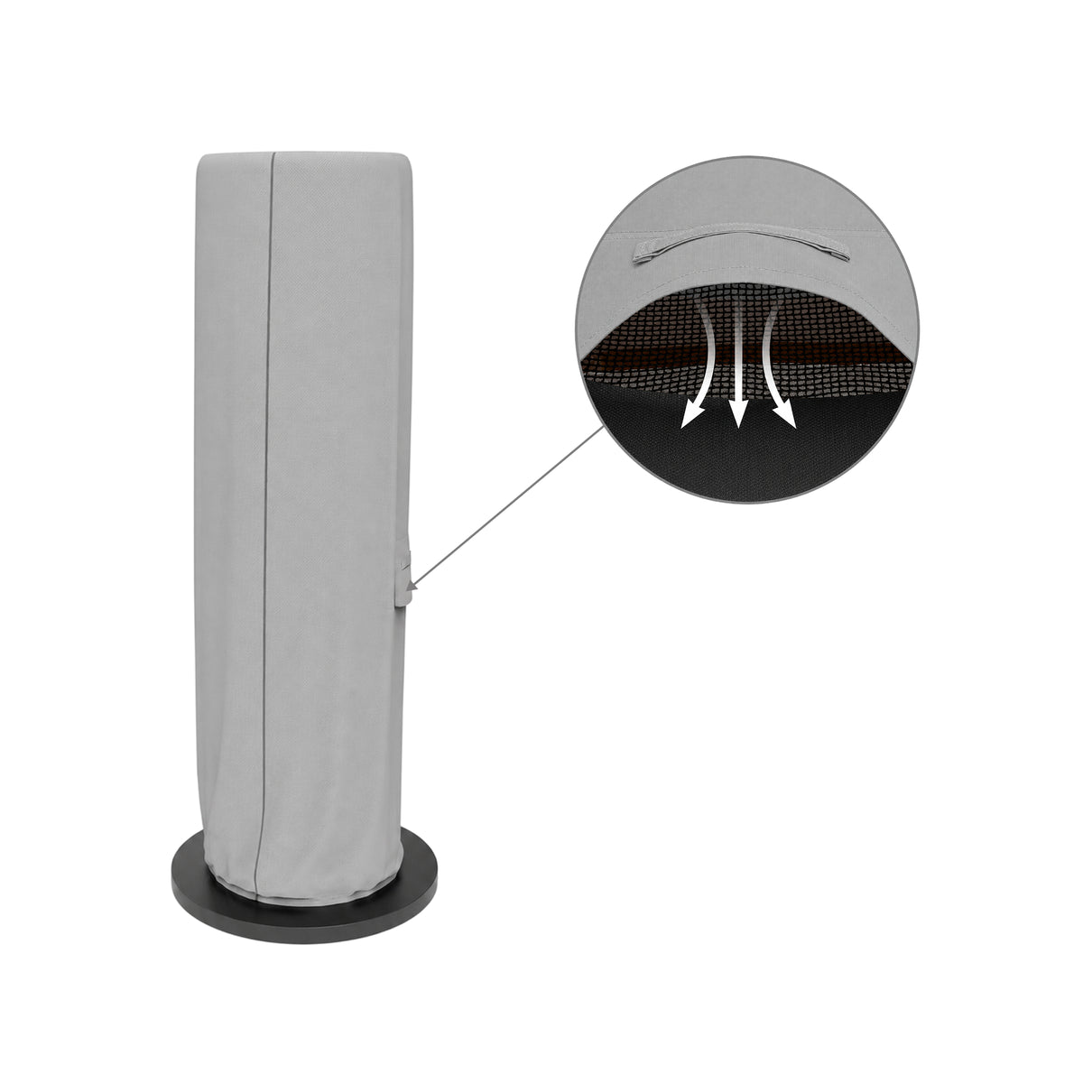Custom Column Patio Heater Cover