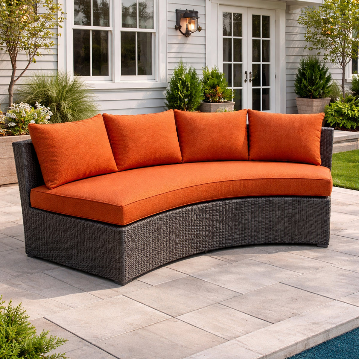 Custom Curved Cushion Covers - front view