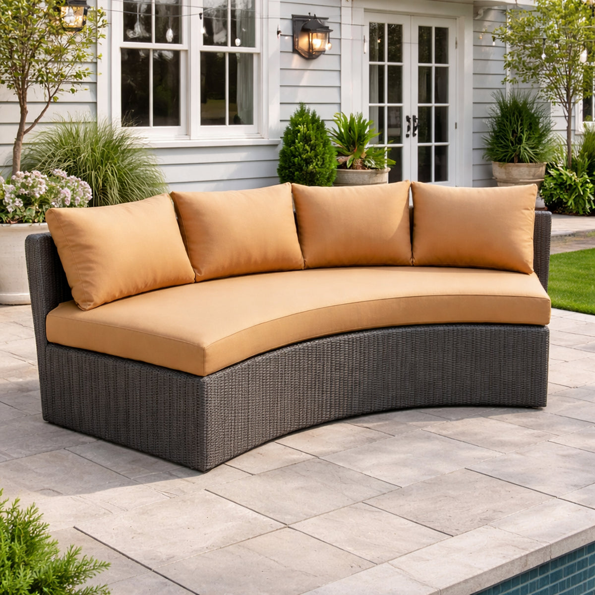 Custom Curved Cushion Covers - front view