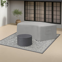 Custom Curved Ottoman Cover - detail view