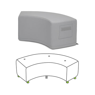 Custom Curved Ottoman Cover