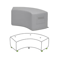 Custom Curved Ottoman Cover - front view