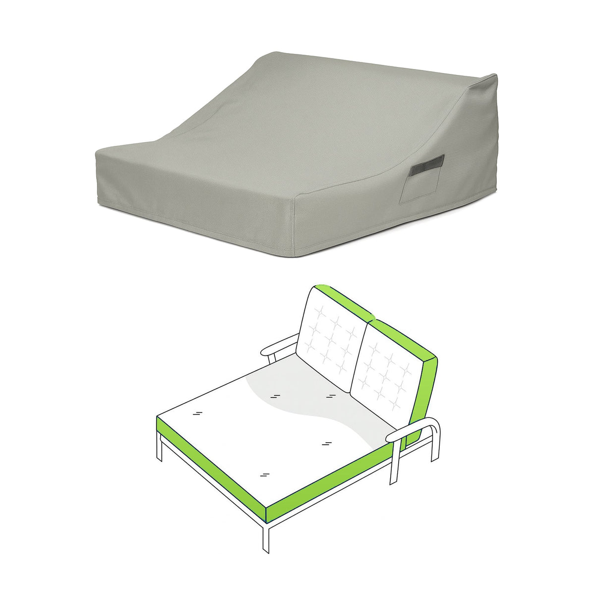 Custom Double Chaise Daybed Cover