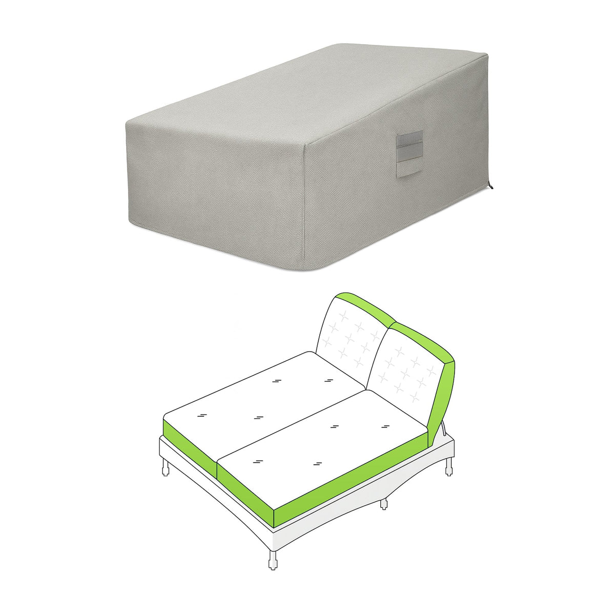 Custom Dual Adjustable Chaise Lounge Cover - front view - view 2