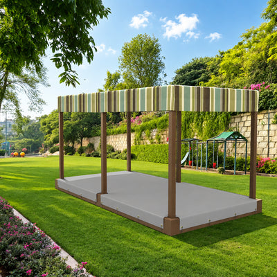 Custom Heavy Duty Sandbox Covers - With 6 Pole Cut-Out