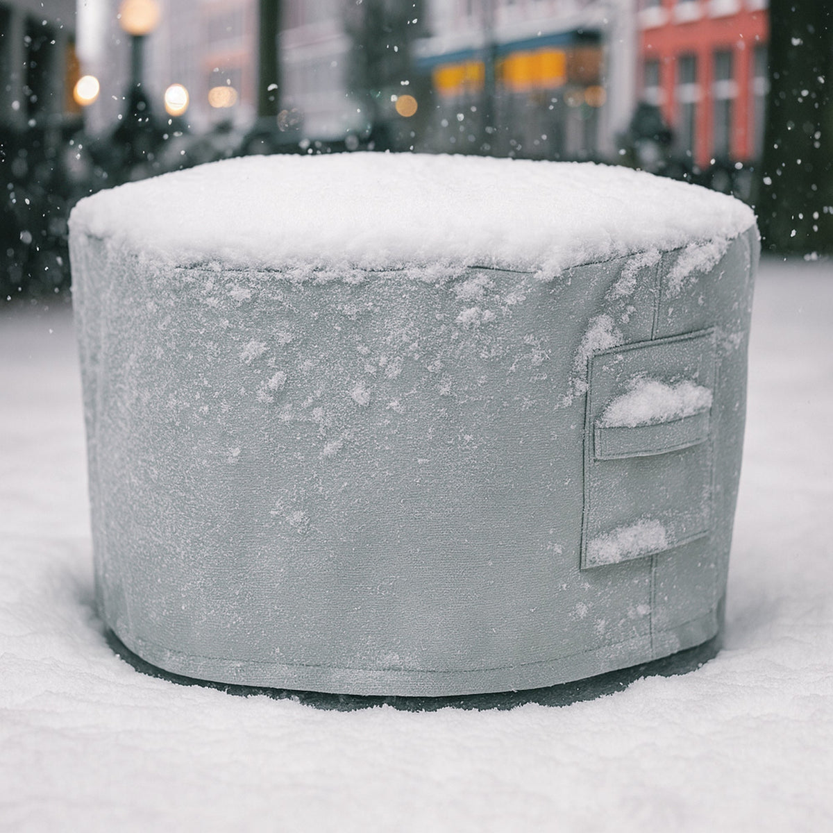 Custom Hexagonal Fire Pit Cover - side view