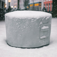 Custom Hexagonal Fire Pit Cover - side view