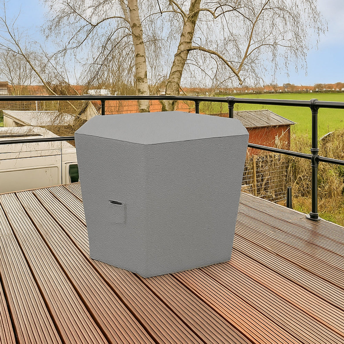 Custom Hexagonal Ottoman Cover - detail view