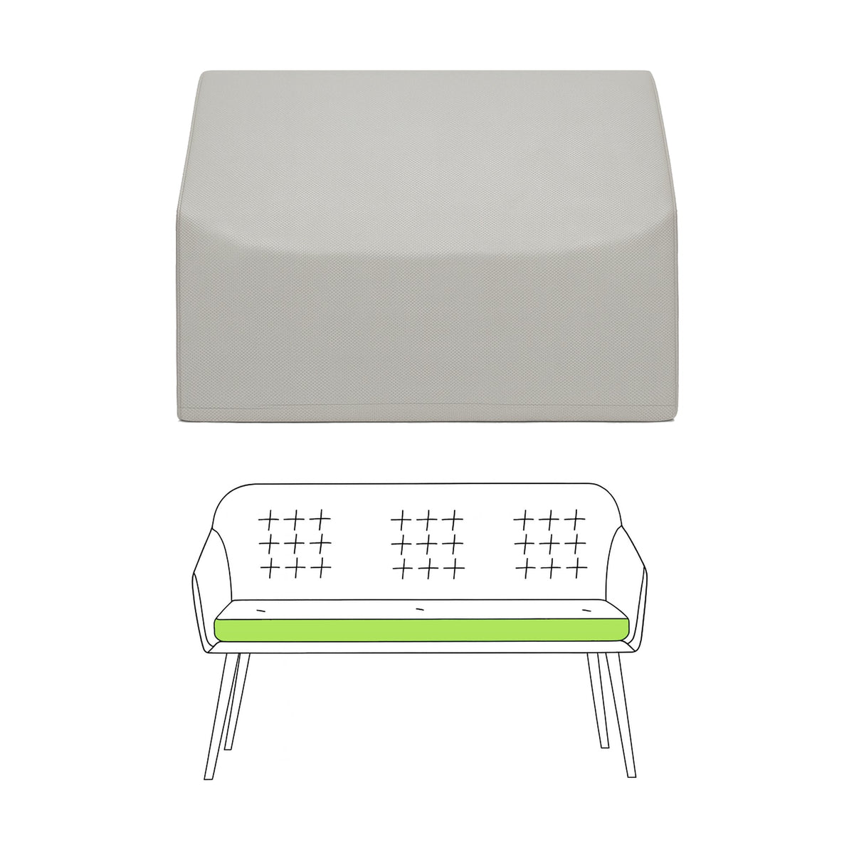 Custom High Back Bench Cover - front view - view 2