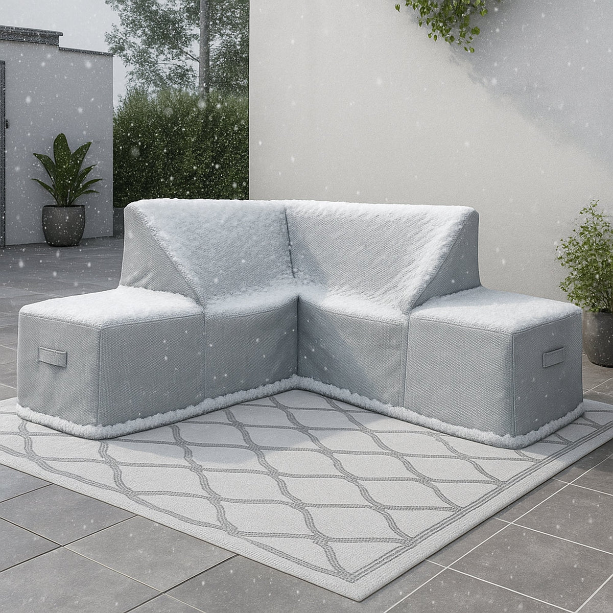 Custom L Shape Couch Covers - Style 2 - side view