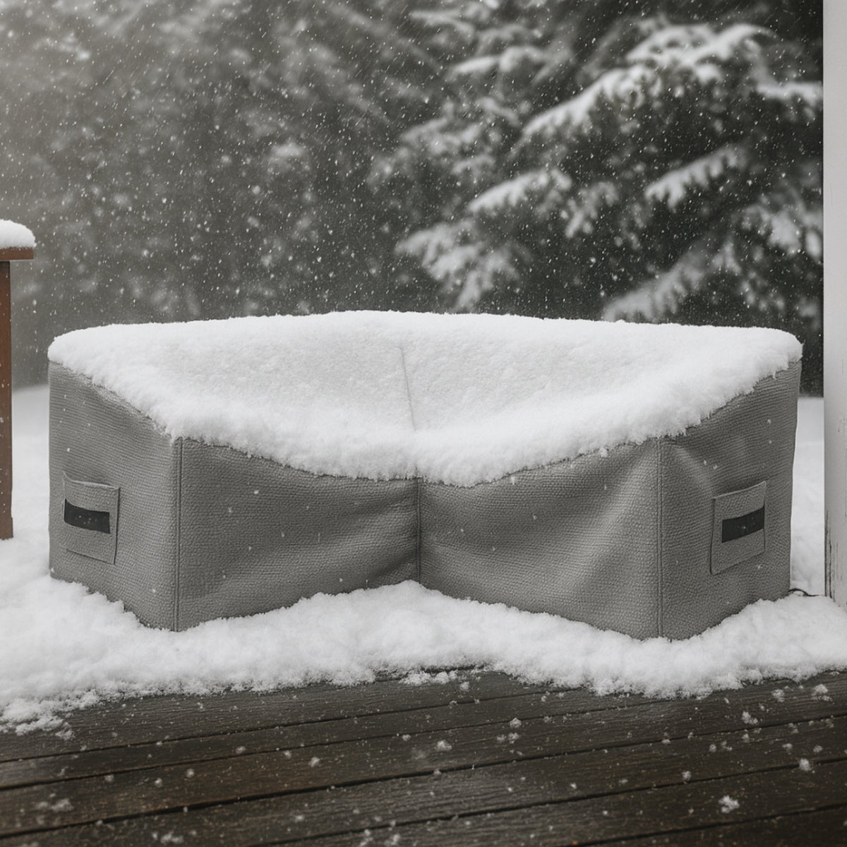 Custom L Shape Curved Couch Covers - side view