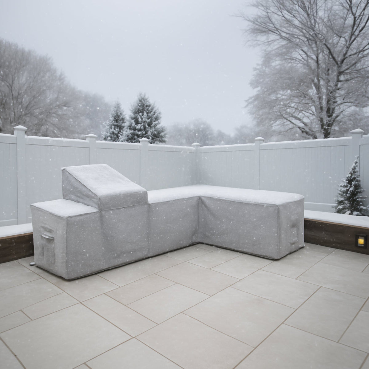 Custom L Shape Island Kitchen Cover - Left - side view