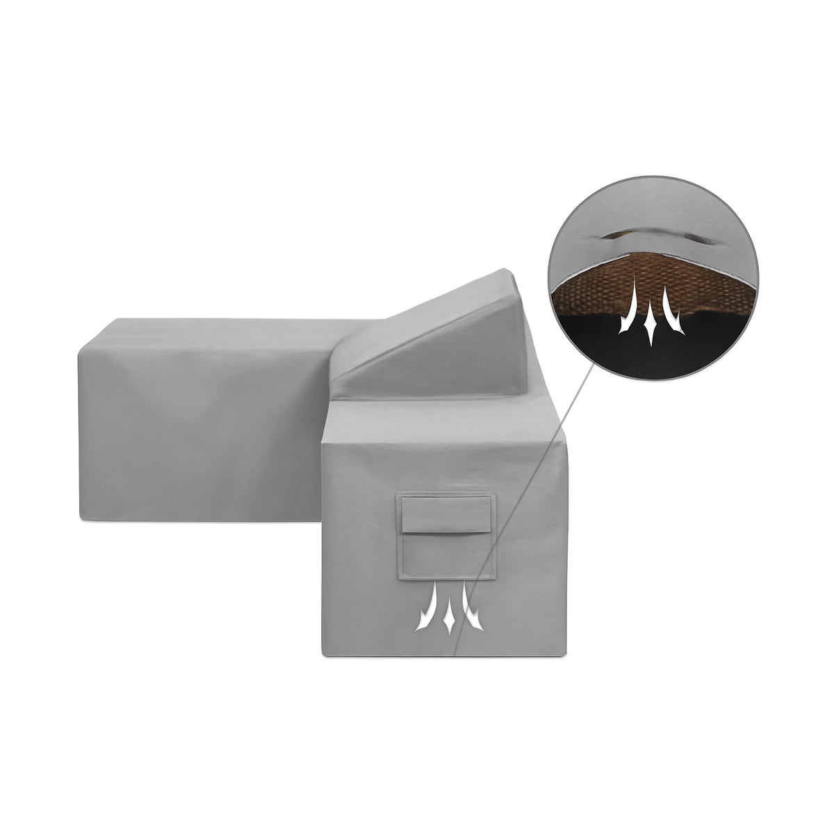 Custom L Shape Island Kitchen Cover - Left - detail view - view 4