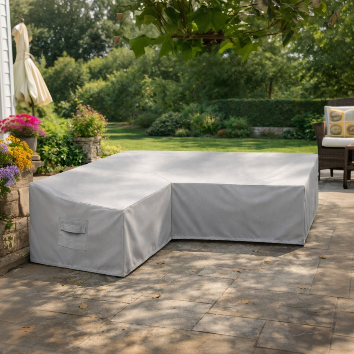 Custom L Shape Slanted Covers - front view