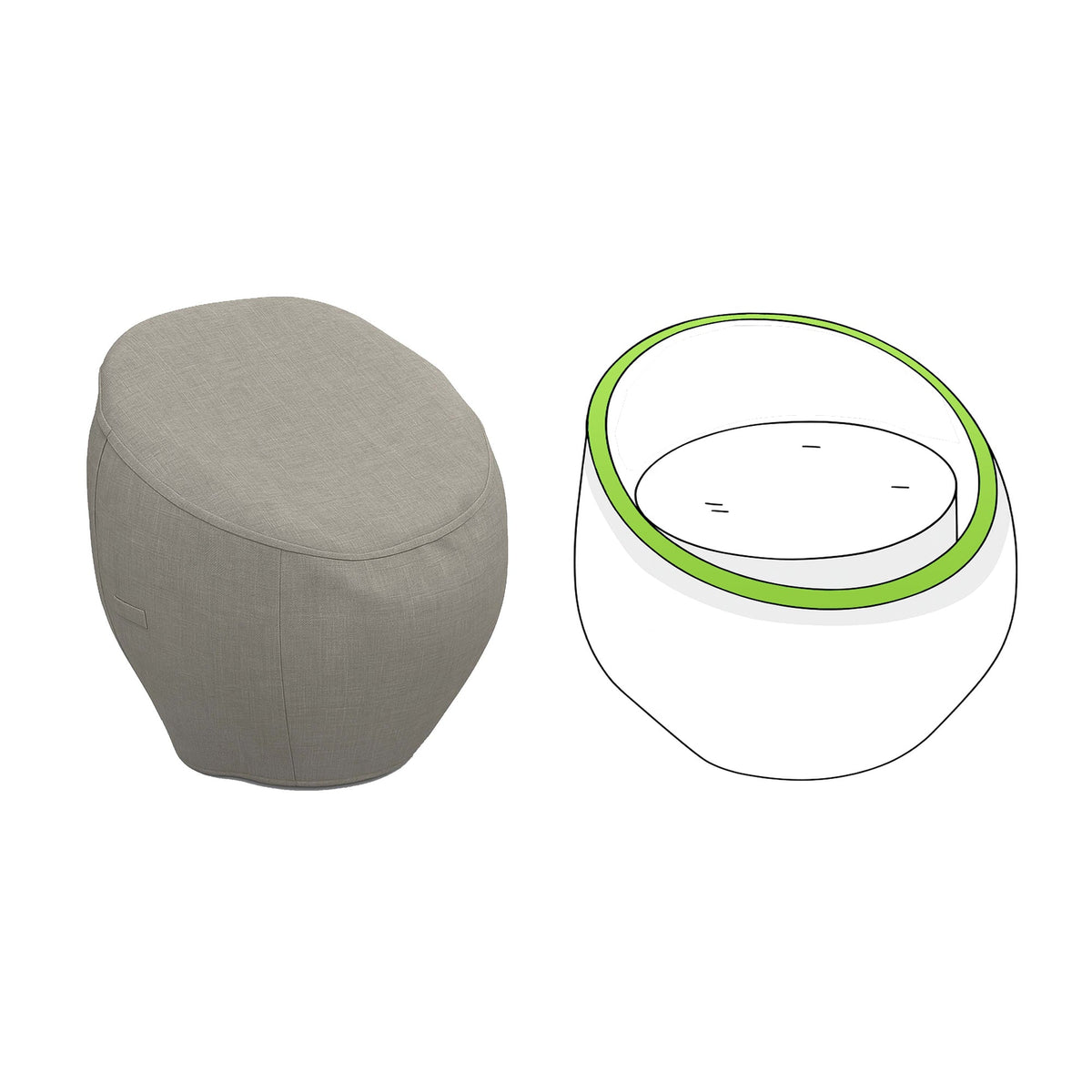 Custom Modern Pod Chair Cover - front view - view 2
