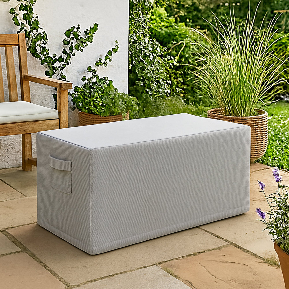 Custom Modern Storage Bench Cover - detail view