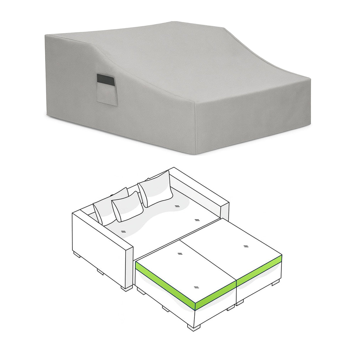 Custom Modular Extendable Daybed Cover - front view - view 2