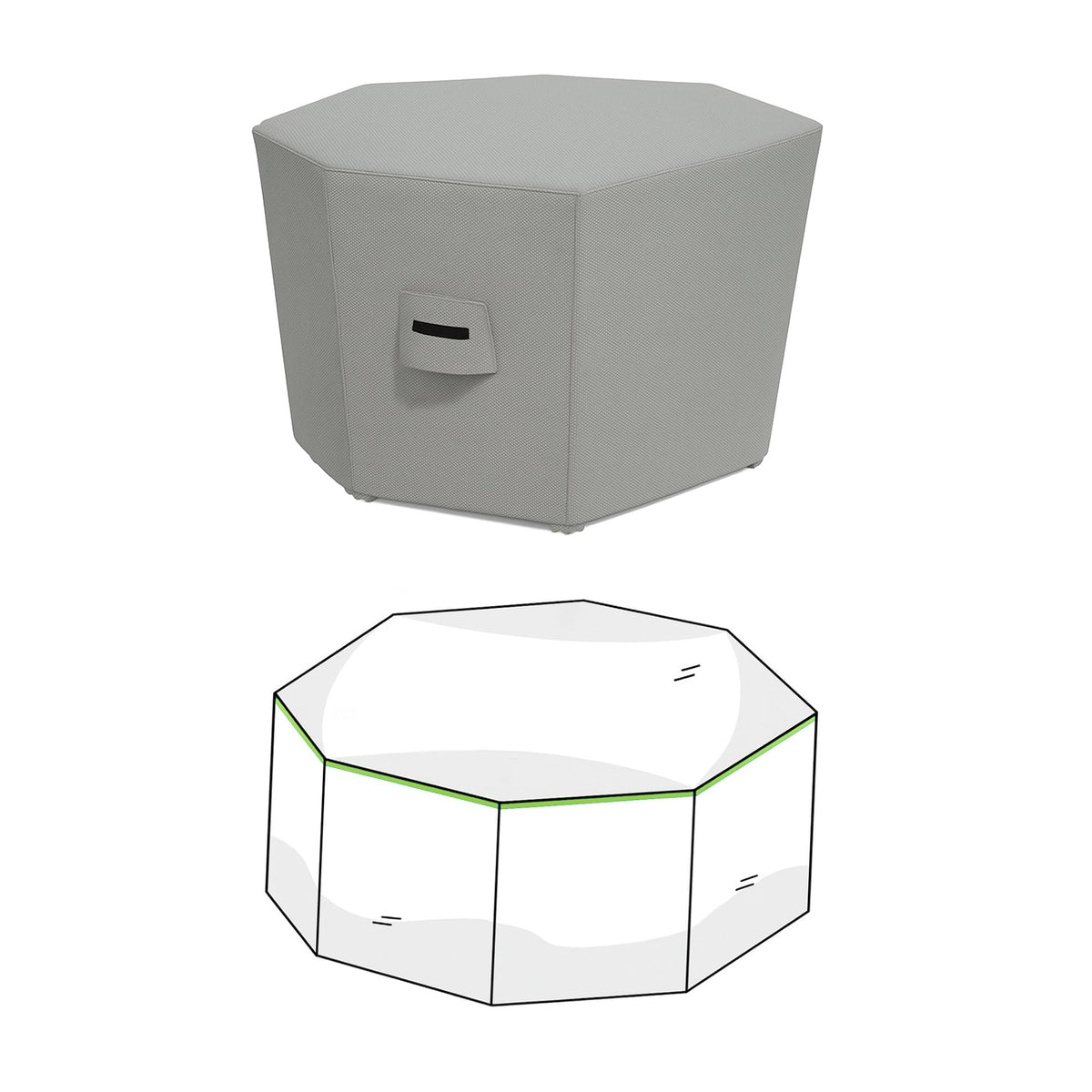 Custom Octagonal Ottoman Cover