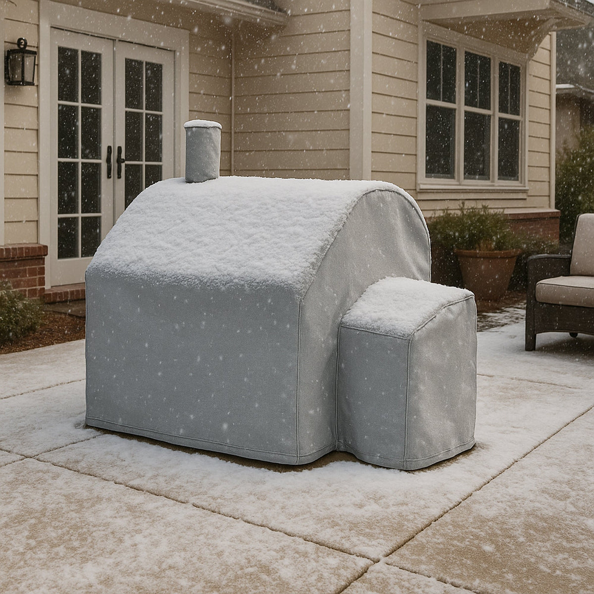 Custom Offset Smoker Cover - side view