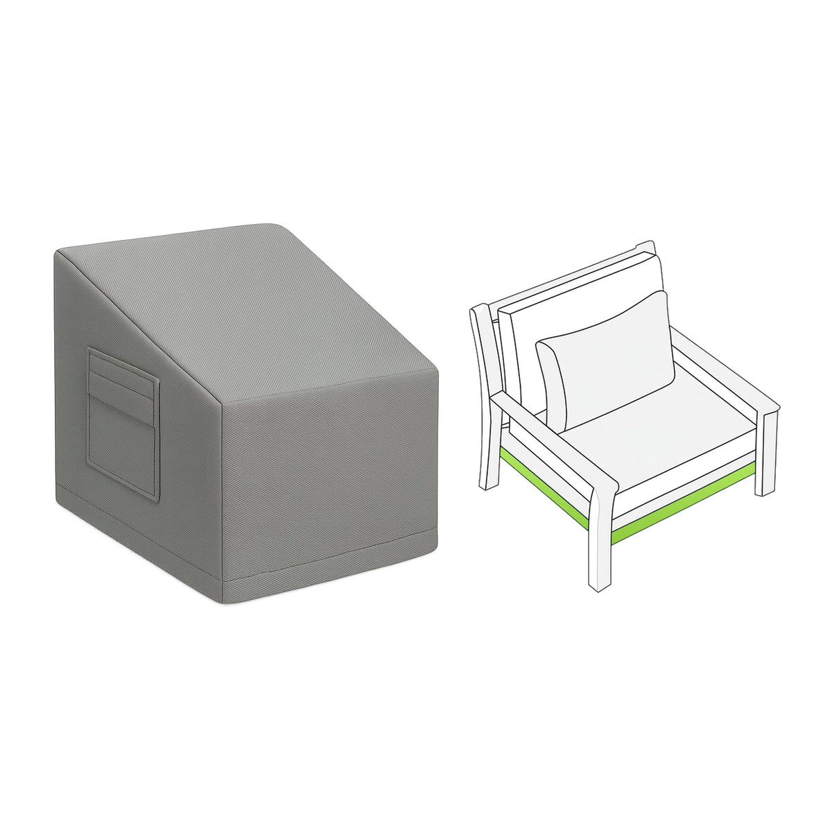 Custom Patio Deep Seating Chair Cover - front view - view 2