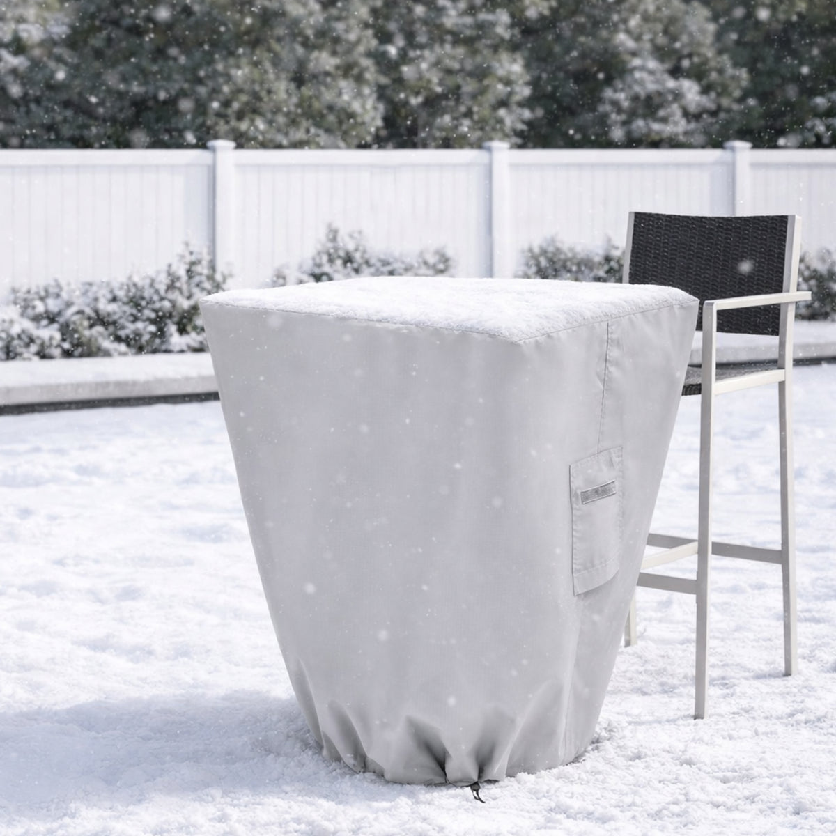 Custom Pedestal Bar Table Cover - Style 1 - side view