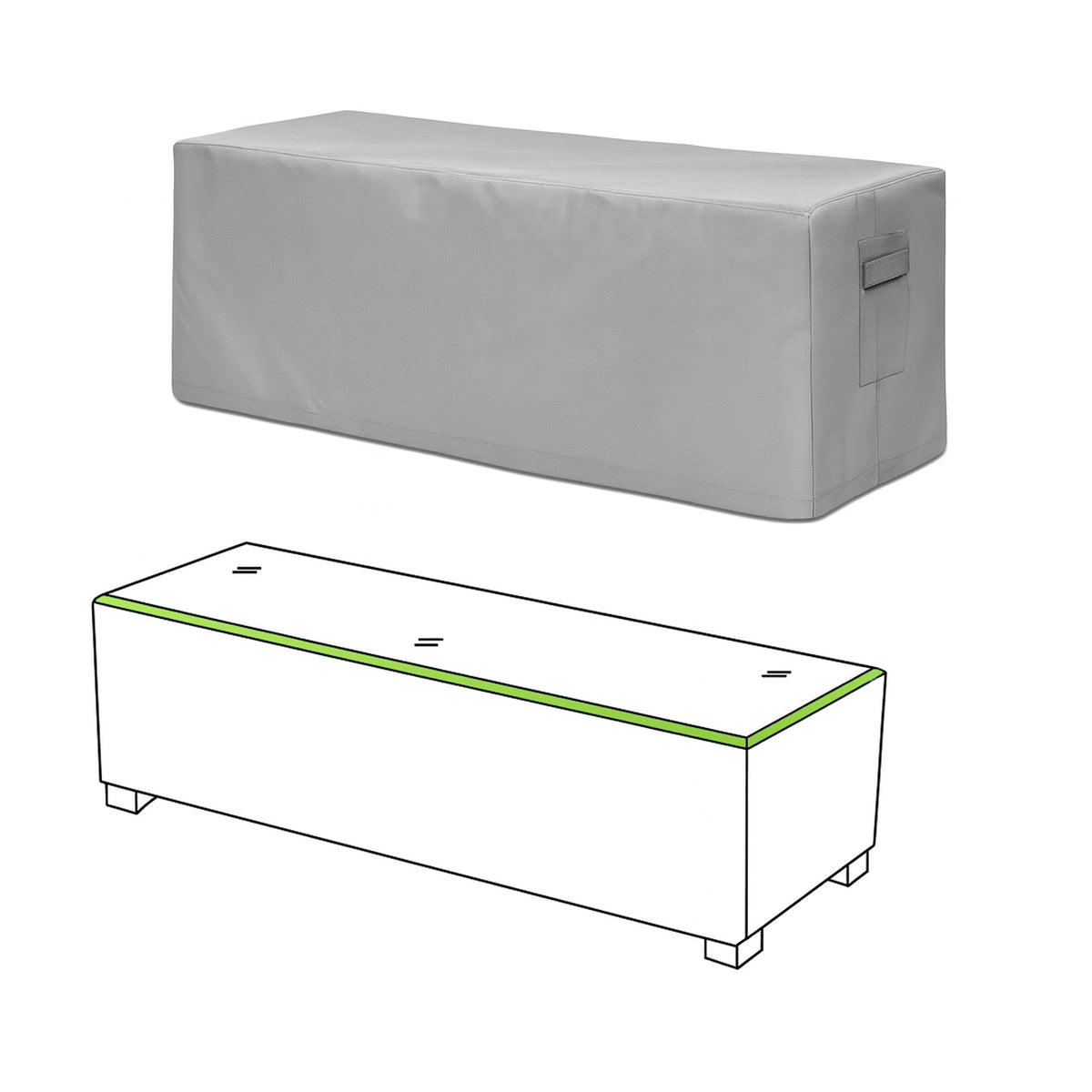 Custom Rectangle Ottoman Cover - front view - view 2