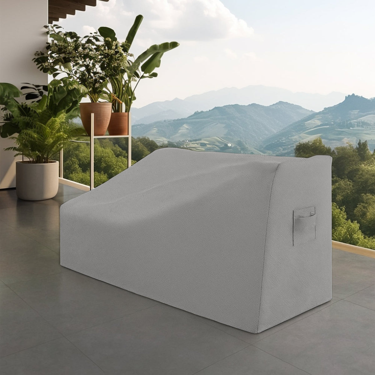 Custom Rectangular Outdoor Daybed Cover - detail view