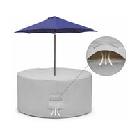 Custom Round Dining Table Chair Set Cover with Umbrella Hole - detail view