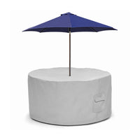 Custom Round Dining Table Chair Set Cover with Umbrella Hole - front view