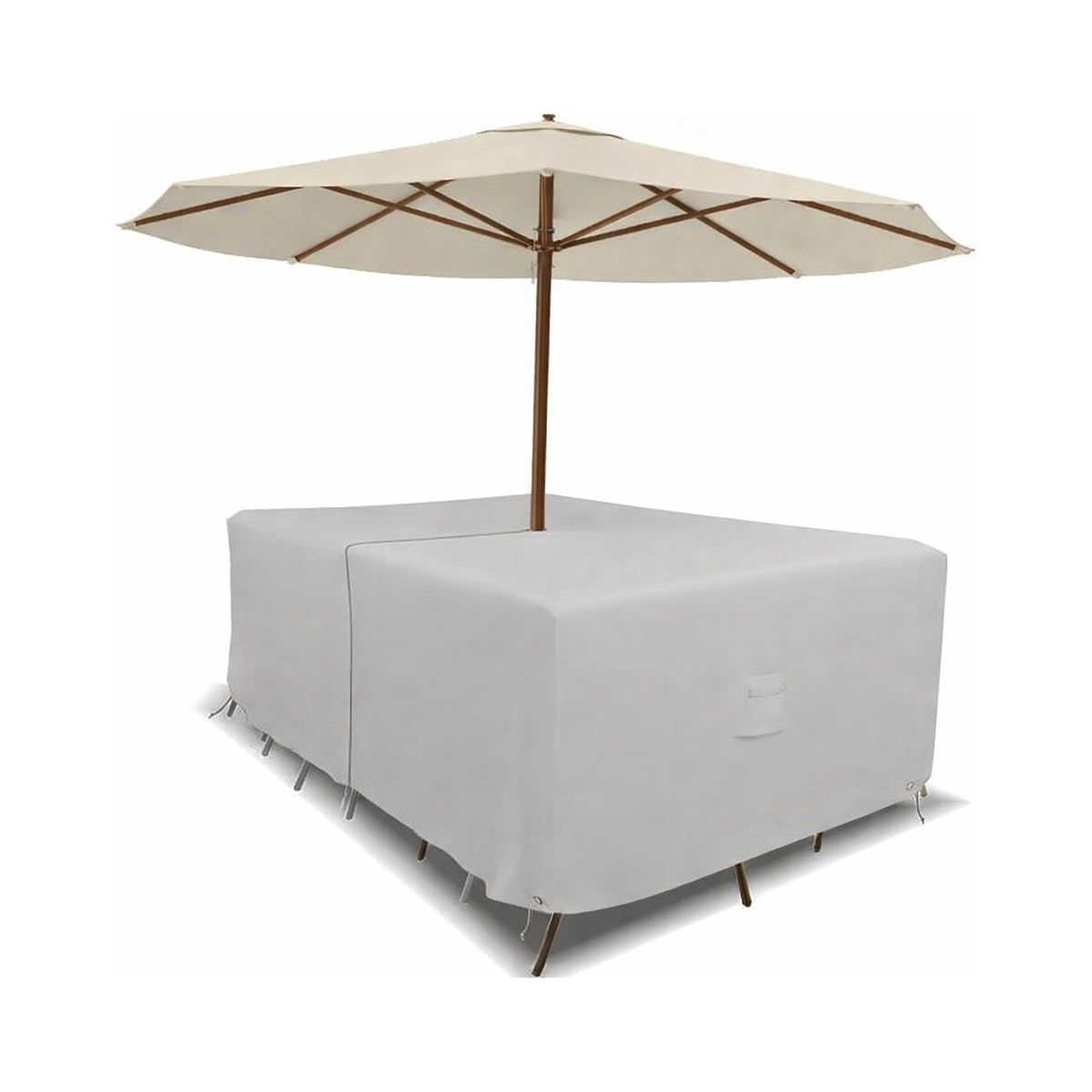 Custom Square / Rectangle Dining Table Chair Set Cover with Umbrella Hole