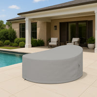 Custom Round Enclosed Outdoor Daybed Cover - detail view