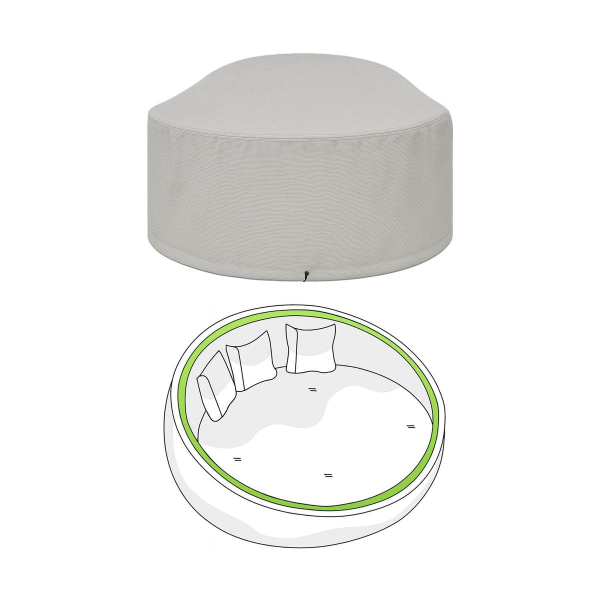 Custom Round Enclosed Outdoor Daybed Cover