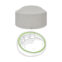 Custom Round Enclosed Outdoor Daybed Cover - front view