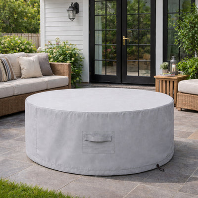 Custom Round Fire Pit Cover - Style 2 - alternate view