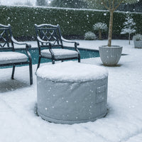 Custom Round Fire Pit Cover - Style 3 - side view