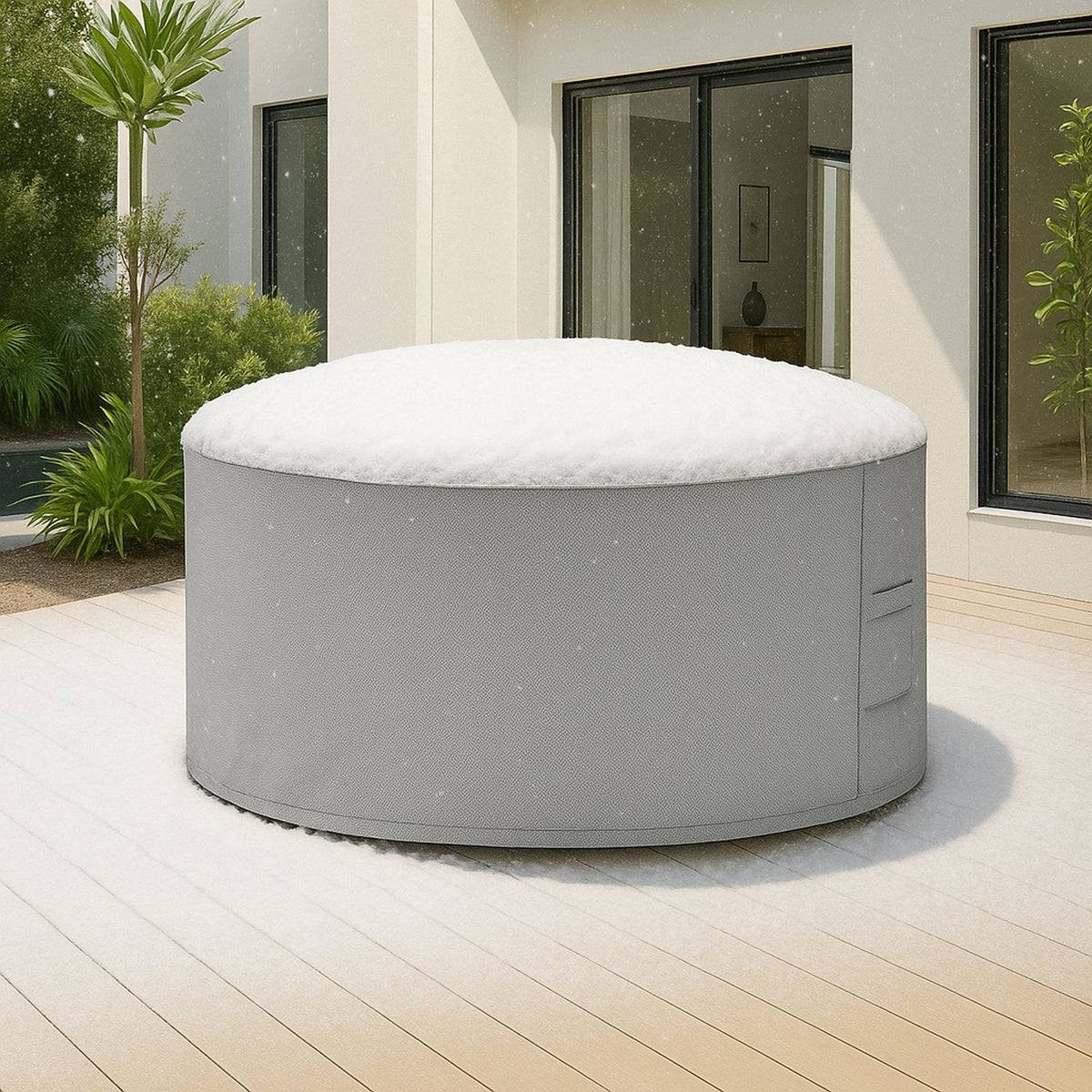 Custom Round Fire Pit with Chair Set Cover