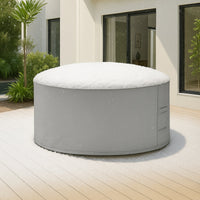 Custom Round Fire Pit with Chair Set Cover - side view