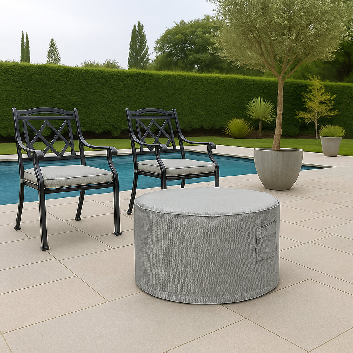 Custom Round Ottoman Cover - detail view