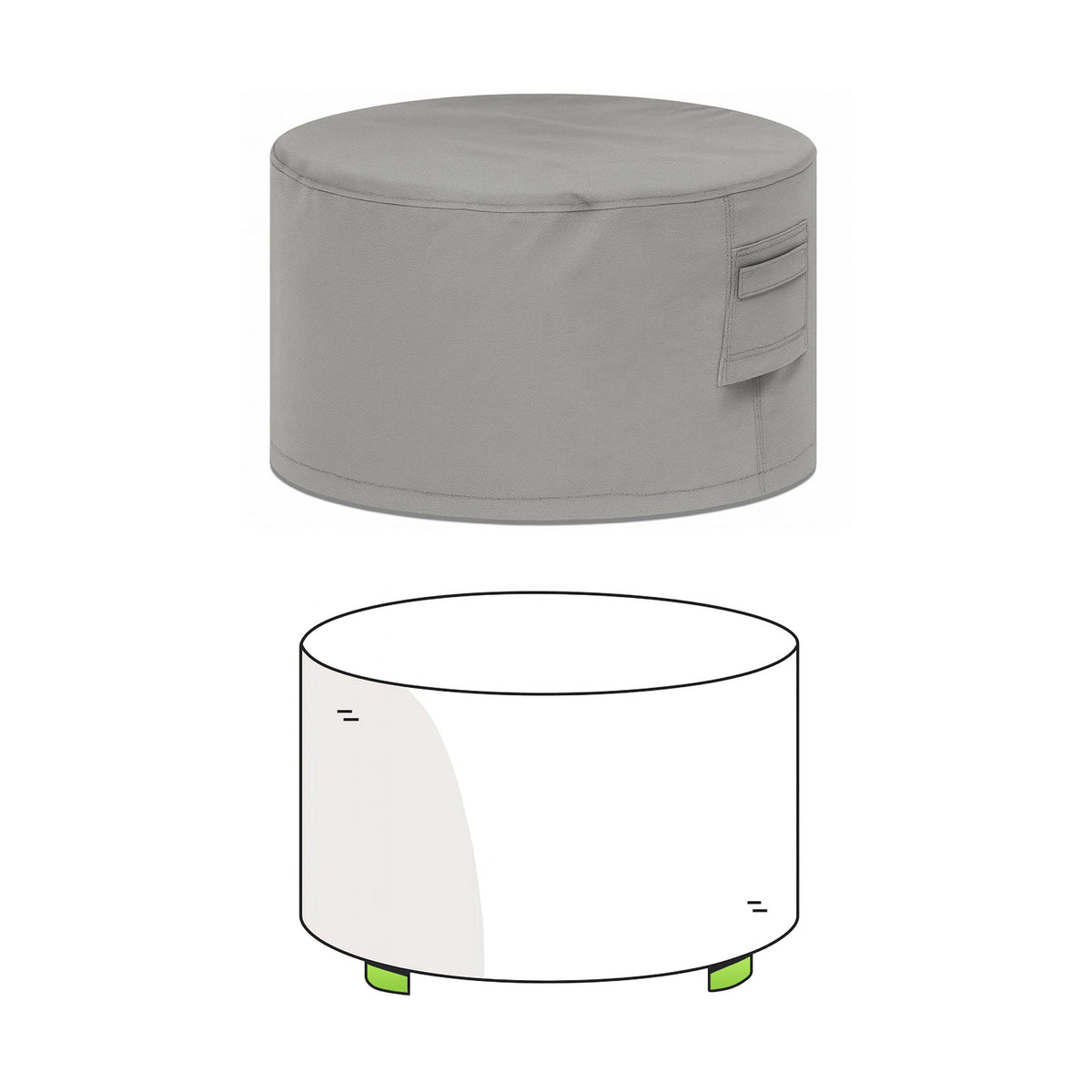Custom Round Ottoman Cover - front view - view 2