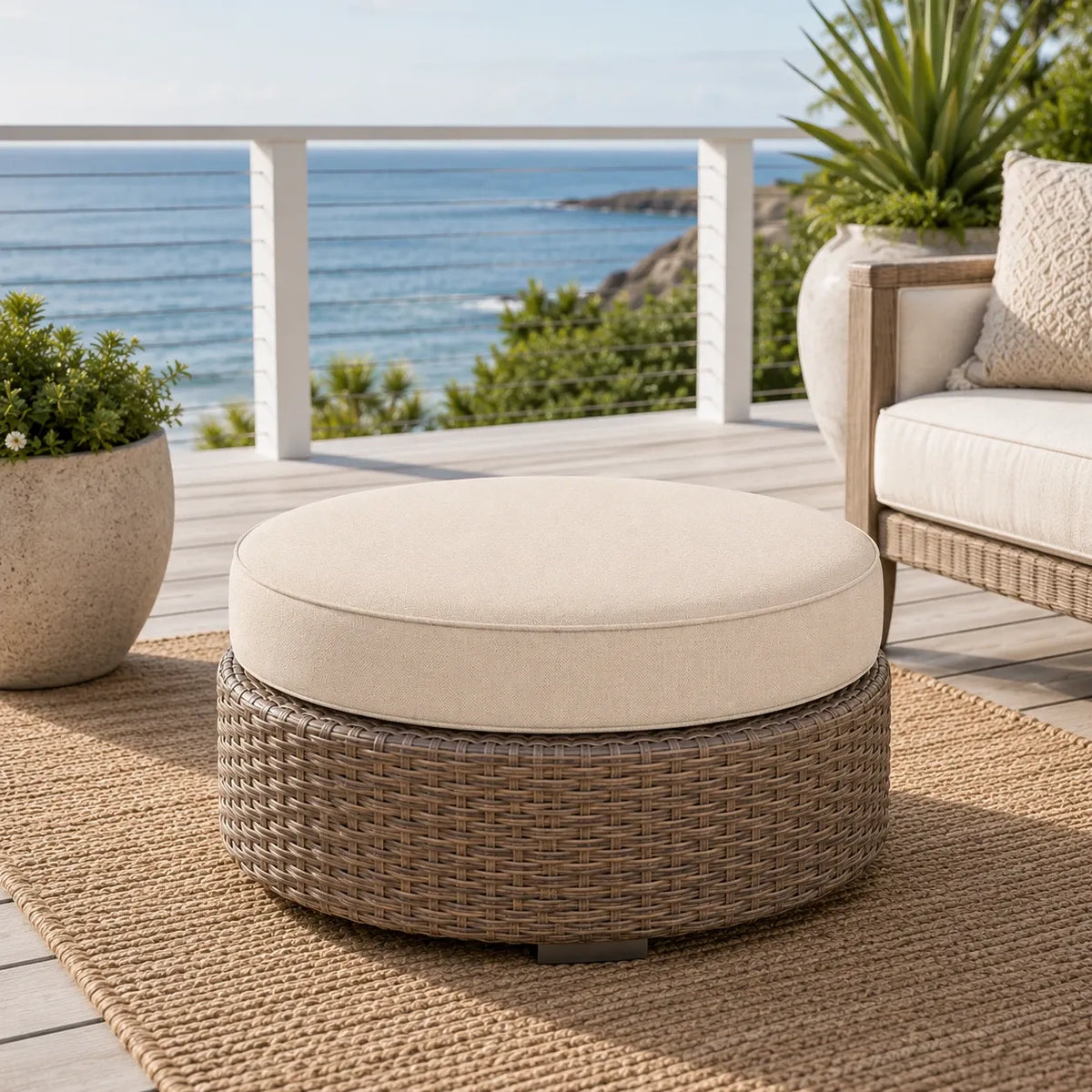 Ottoman Cushion Cover - Round