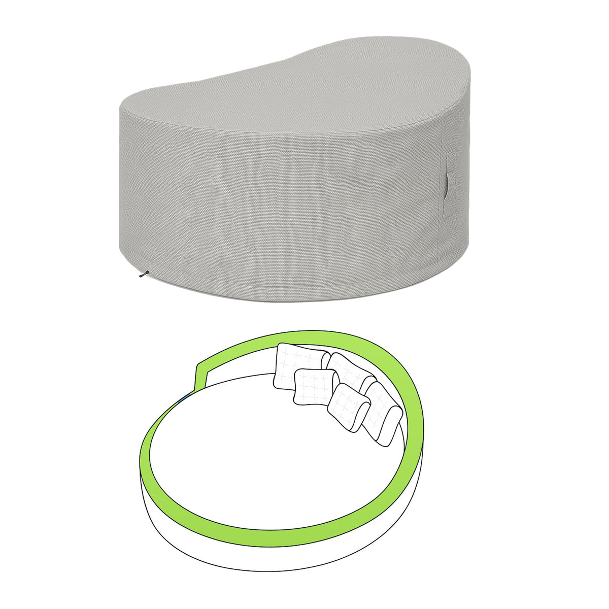 Custom Round Outdoor Daybed Cover - front view - view 2