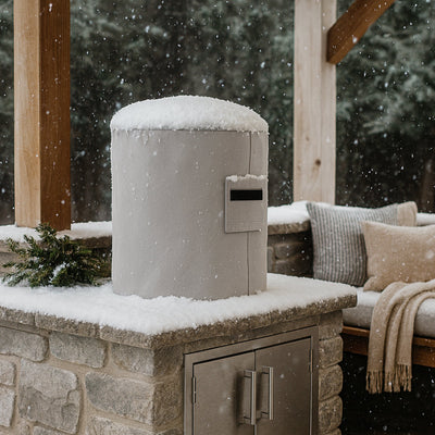 Custom Round Smoker Cover - alternate view