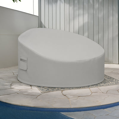 Custom Round Wicker Outdoor Daybed Cover - alternate view