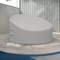 Custom Round Wicker Outdoor Daybed Cover - detail view