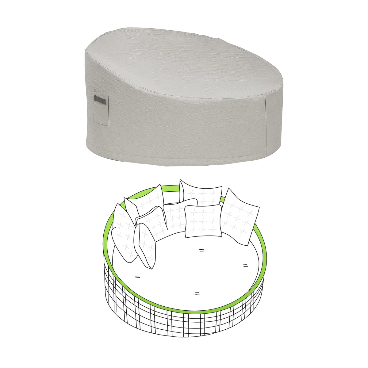 Custom Round Wicker Outdoor Daybed Cover