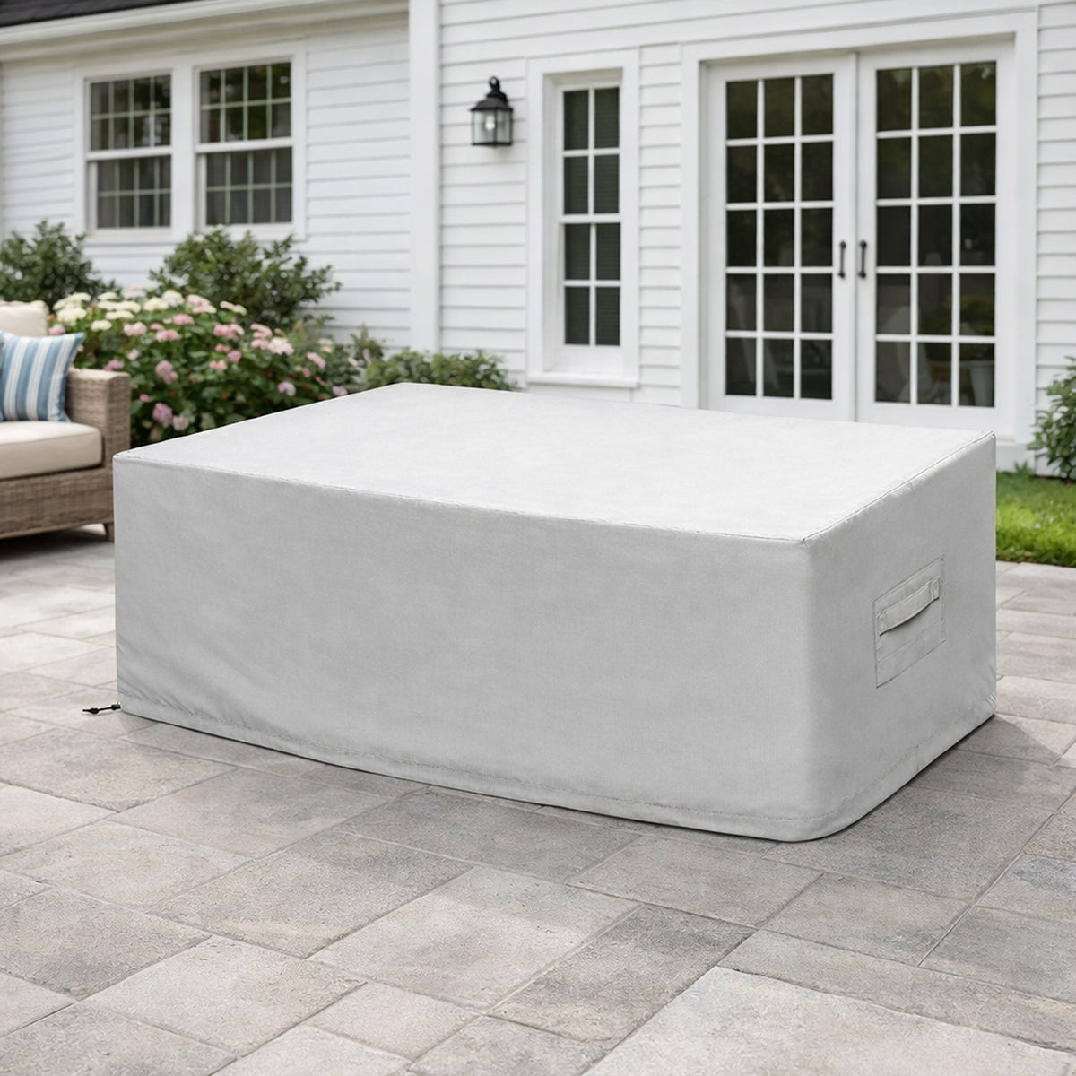 Custom Square/Rectangle Dining Table Chair Set Cover - Style 1 - detail view