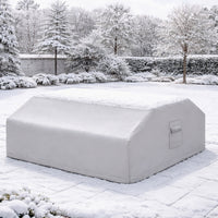 Custom Square/Rectangle Dining Table & Bench Set Cover - side view