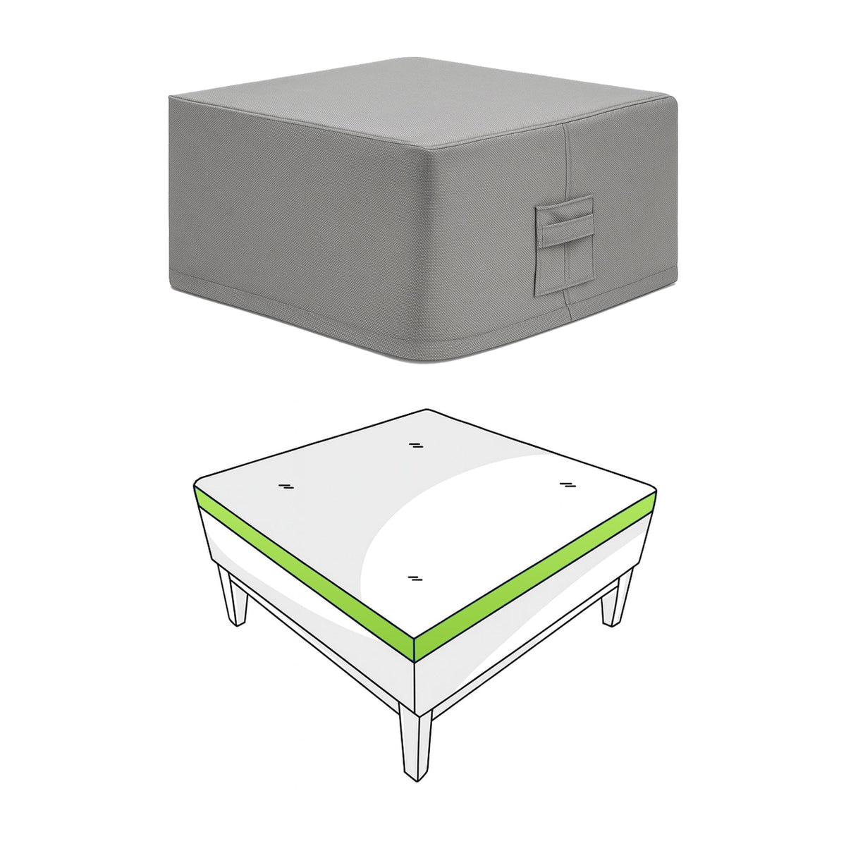 Custom Square Ottoman Cover - front view - view 2